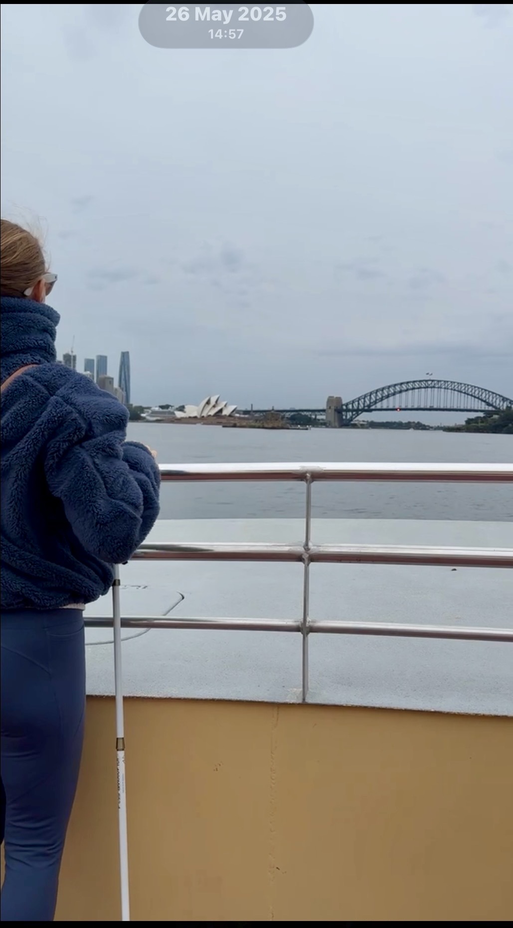 joanne on the ferry in Sydney